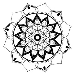 monochrome and circular mandala vector illustration design