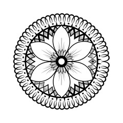 monochrome and circular mandala vector illustration design