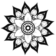 monochrome and circular mandala vector illustration design