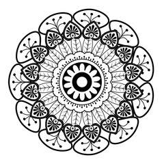 monochrome and circular mandala vector illustration design
