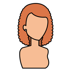 beautiful and young woman shirtless character vector illustration design