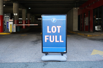 close up on message board showing parking lot full © nd700