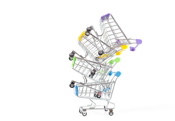 Shopping car on white background