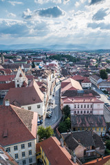 Fototapeta na wymiar The view of the historical center of Sibiu from above