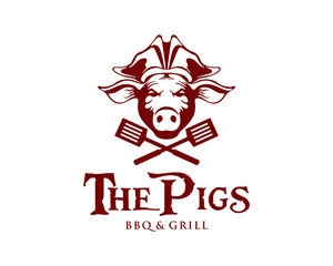 Captain Pig Restaurant Logo BBQ and Grill Pirate theme