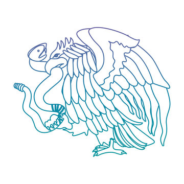 eagle devouring snake mexican emblem