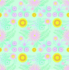 Deurstickers pattern flower design © Nisaul