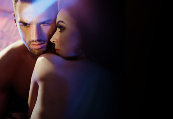 Closeup portrait of a cheerful, attractive couple