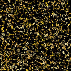 Musical Signs. Modern Background with Notes. Vector Element for Musical Poster, Banner, Advertising, Card. Minimalistic Simple Background.