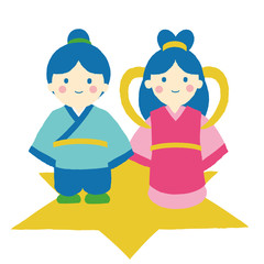 七夕　織り姫と彦星