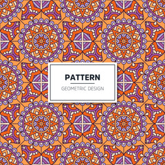 Ethnic floral seamless pattern with mandalas