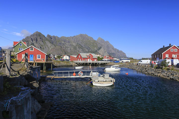 Fishing village in Lofoten Northern Norway