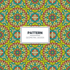 Ethnic floral seamless pattern with mandalas