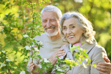 Couple posing in park