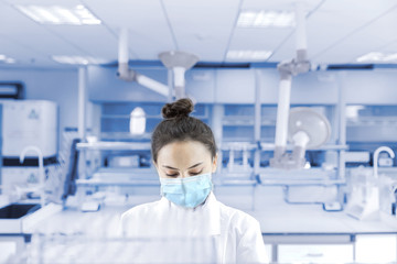 Female scientist working in the CDC laboratory
