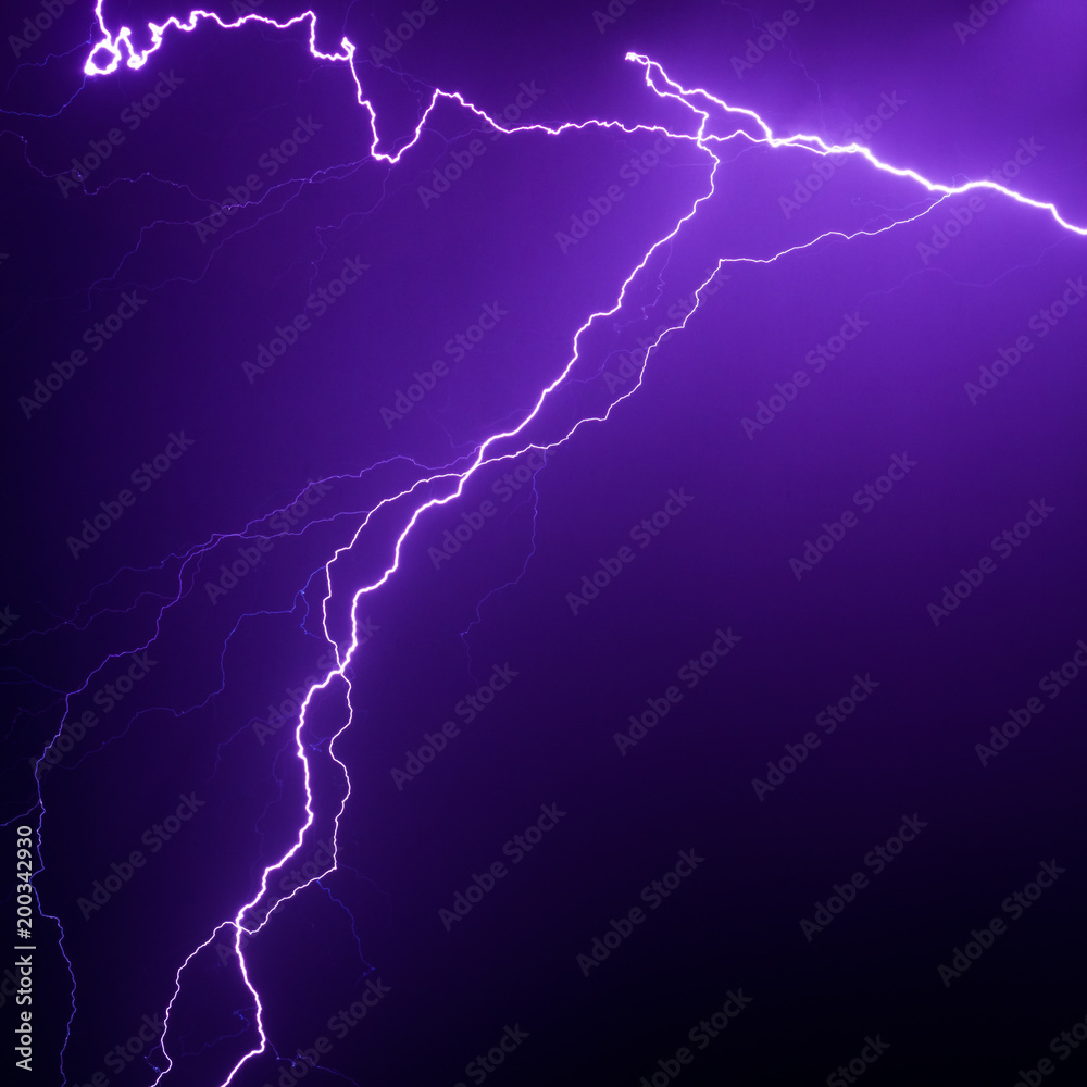 Wall mural lightning strike