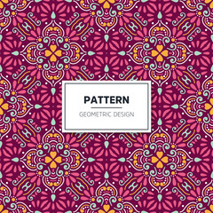 Ethnic floral seamless pattern with mandalas