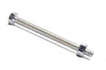 Bolt and nut on a white background
