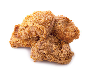 Fried chicken on white background
