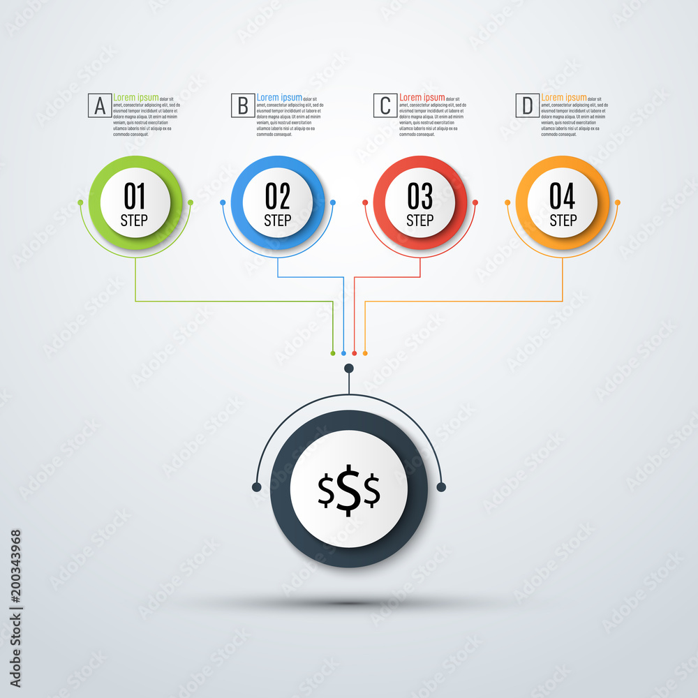 Poster Abstract vector infographics. Business data visualization. Template for presentation.