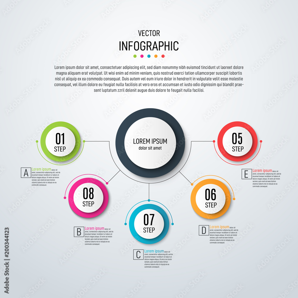 Poster Abstract vector infographics. Business data visualization. Template for presentation.
