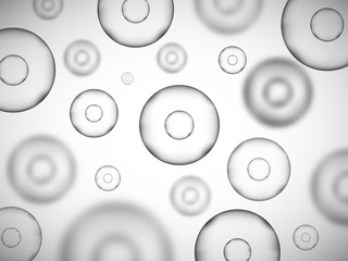 Molecule vector background. Round cells. Grey science illustration.