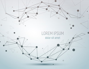 Abstract sphere isolated. Vector connection concept. Wireframe mesh. Digital hi-tech illustration.