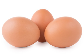 Three Eggs isolated on white background