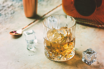 Glass of scotch whiskey