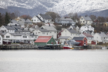 Old house bye sea in city of Brønnøysund Northern Norway
