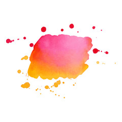 Abstract art hand paint isolated Watercolor stain on white background. Watercolor banner