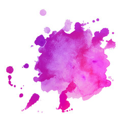 Abstract art hand paint isolated Watercolor stain on white background. Watercolor banner