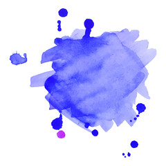 Abstract art hand paint isolated Watercolor stain on white background. Watercolor banner