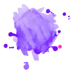 Abstract art hand paint isolated Watercolor stain on white background. Watercolor banner