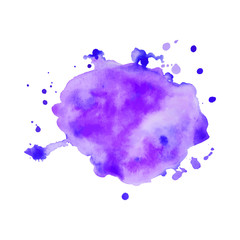 Abstract art hand paint isolated Watercolor stain on white background. Watercolor banner