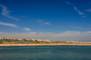 Fototapeta na wymiar City view from the sea