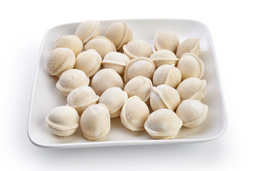 Frozen dumplings on the plate