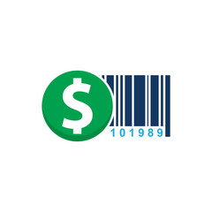 Barcode Money Logo Icon Design