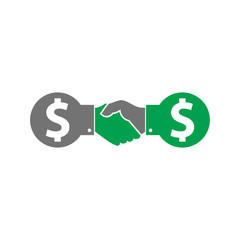 Handshake Money Logo Icon Design