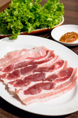 Korean grilled pork belly bbq samgyeopsal