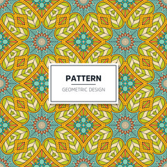 Ethnic floral seamless pattern with mandalas