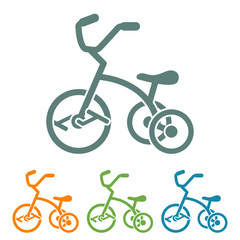 Fototapeta premium Icono plano triciclo en varios colores