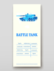Battle tank leaflet cover presentation abstract, layout size technology annual report brochure flyer design template vector
