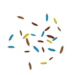 Colorful feathers. Prints of Colored feathers Design for Goods for Pets. Simple Pattern for Print, Logo or Poster. Vector Confetti Background.