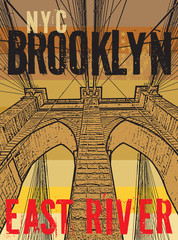 Brooklyn bridge, New York city, silhouette