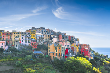 Third village of the Cique Terre sequence of hill cities - Corniglia, Italy