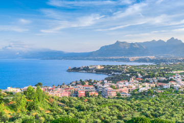 A view over small town of Porticello, Sicily, Italy