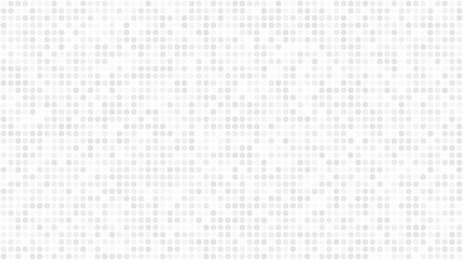 Abstract light background of small circles or pixels in white and gray colors.