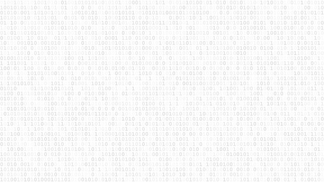 Abstract light background of zeros ad ones in white and gray colors.