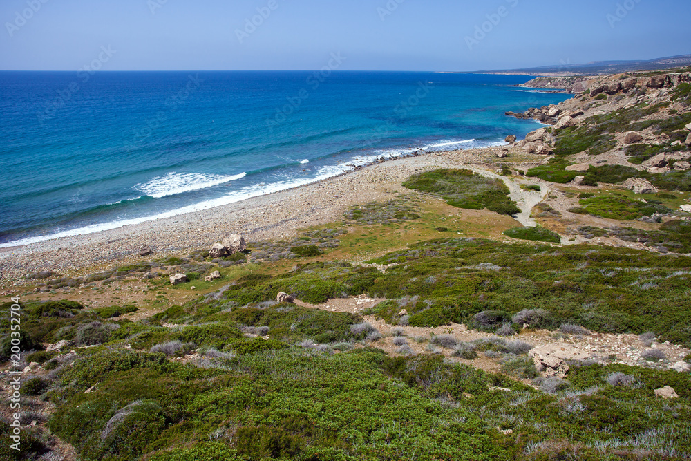 Wall mural coast of mediterranean sea in cuprus